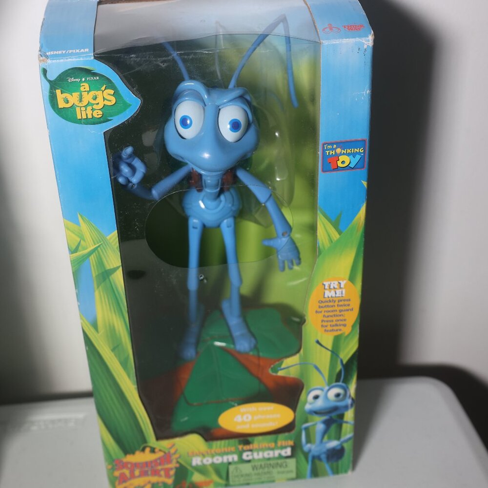 VTG Thinkway Toys Disney Pixar A Bugs Life Electronic Talking Flik Room Guard